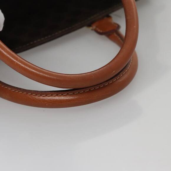 CELINE Macadam Canvas Hand Bag Pvc Leather Brown Gold - Picture 9 of 13